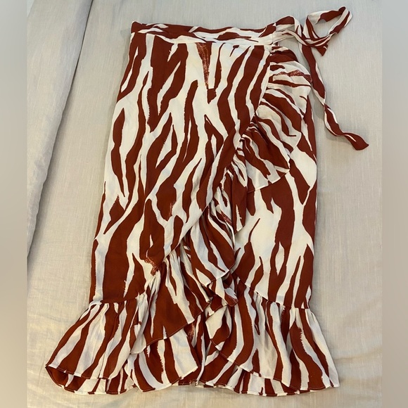 Anine Bing Lucky Wrap Skirt- Red Zebra (15) - Picture 15 of 15